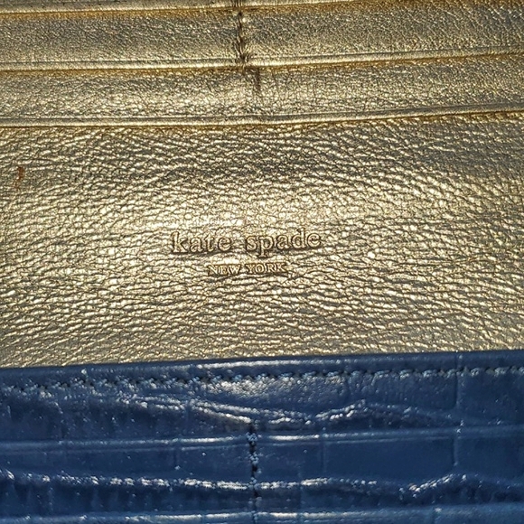 Kate Spade Navy Embossed Wallet Vintage Guc - Picture 4 of 16